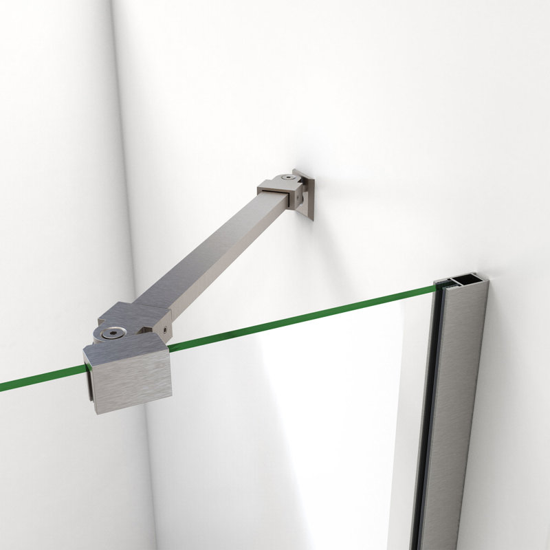 Aqua 56" W x 58" H Hinged Tub Door, Brushed Nickel