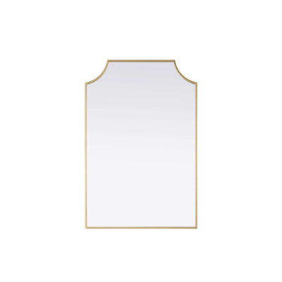 Notched Metal Mirror 24x36 inch in Brass