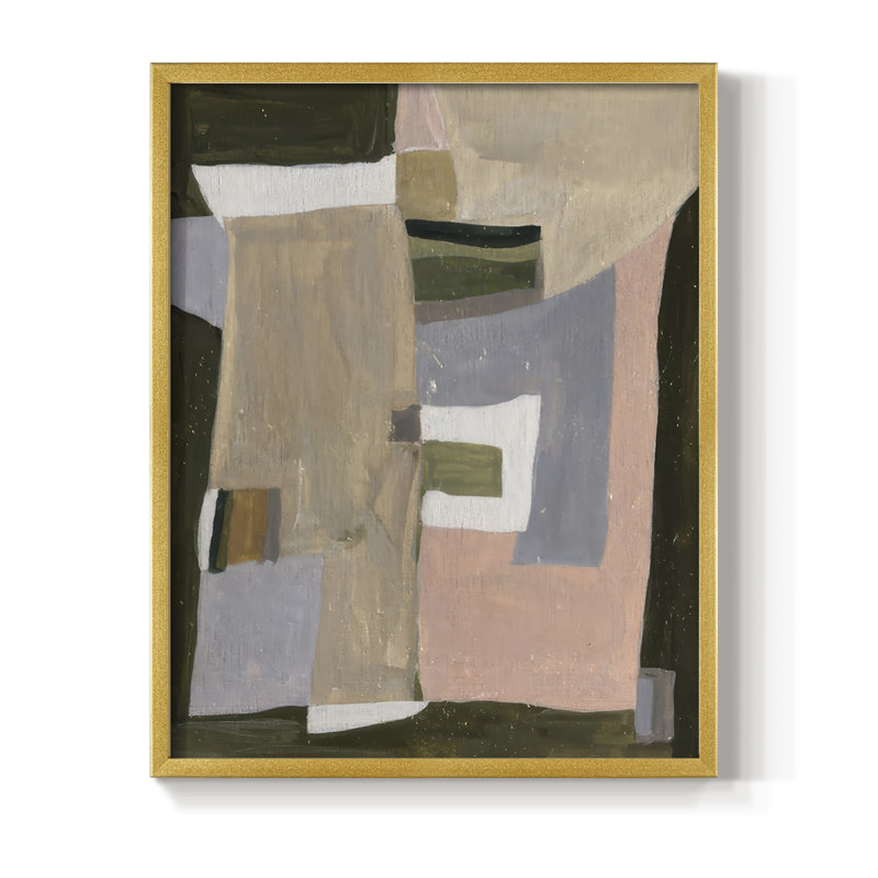 Green Forest II Framed Print - Solid Wood, 11" H x 9" W, Gold