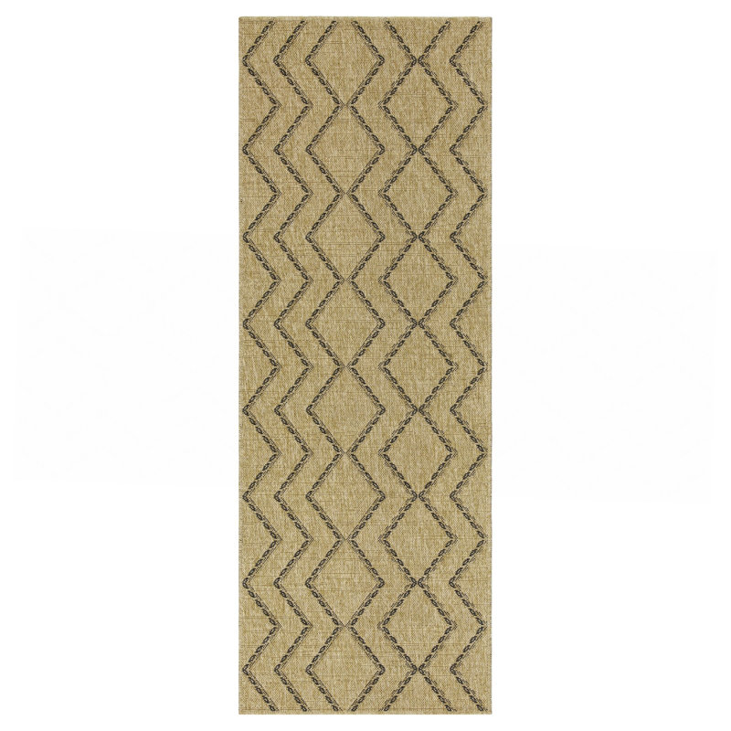 Black   Indoor/Outdoor Area Rug, Runner 2'7" x 7'3"