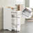 White Bathroom Cabinet With Two Drawers And Casters