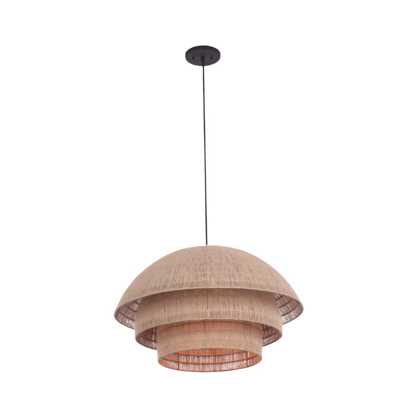 Seychelles 1 LT Matte Black Chandelier Kalco, 16" H x 26" W