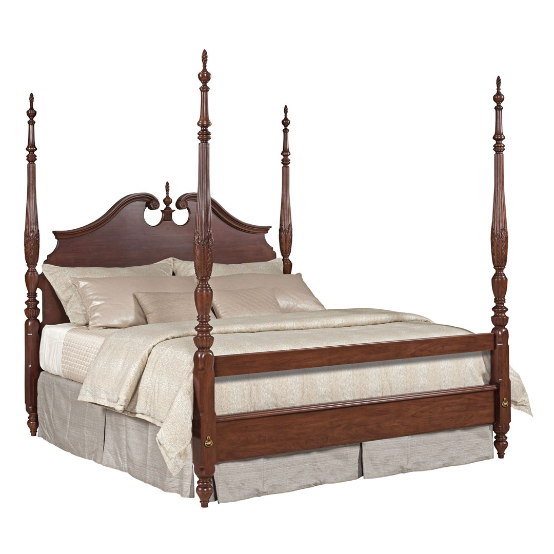 Solvig Solid Wood Four Poster Bed Canora Grey 