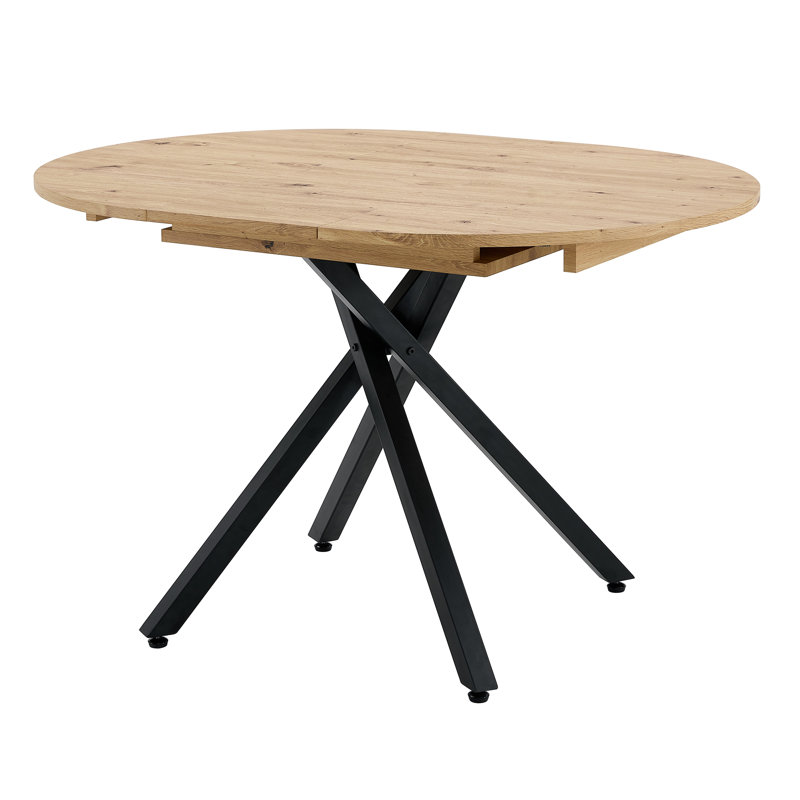 Benen Extendable Round Metal Base Dining Table
