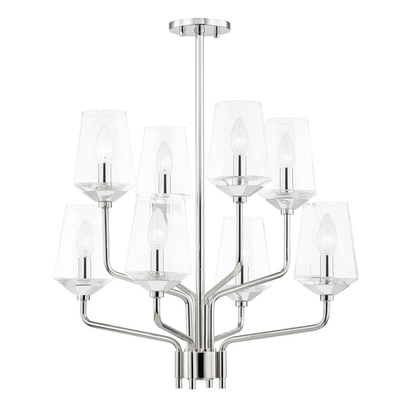 Kihana 8 - Light Dimmable Tiered Chandelier, Polished Nickel