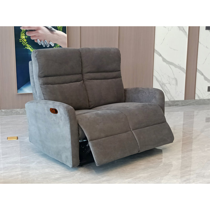 2 Seater Cotton Blend Reclining Loveseat, 2