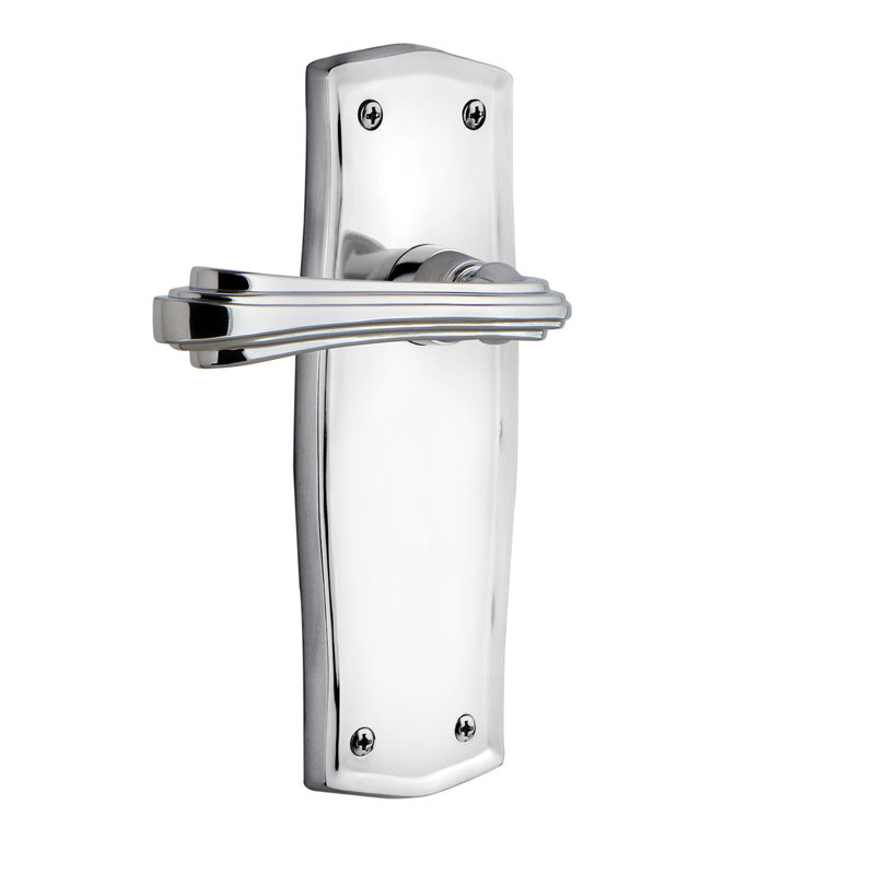 Assiette double Prairie avec levier Fleur, Chrome brillant