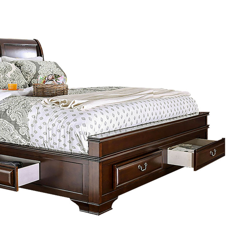 Lit plateforme Benge, Grand, Cerisier brun