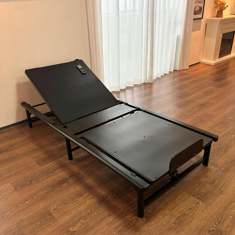 Base de lit réglable avec télécommande Alwyn Home, finition noir mat, inclinaison de la tête et des pieds, cadre réglable électrique, capacité robuste de 400 lb, idéale pour la maison et la chambre à coucher