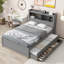 Full Size Platform Bed With Trundle, Drawers And USB Plugs-104375631
