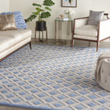 Tapis bleu Newton Houndstooth