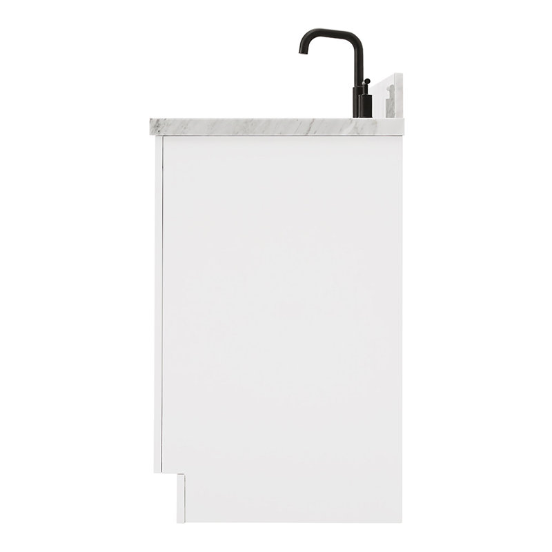 ARIEL HEPBURN 37 IN RIGHT OFFSET RECTANGULAR SINK VANITY 1,5 IN, Right, Oval, White