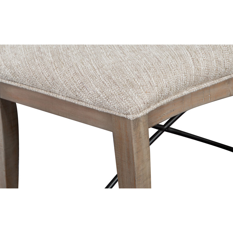 Ariyal Solid Wood Bench, Light Gray