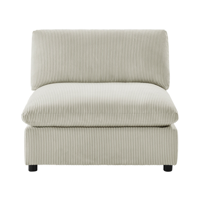 Fauteuil de chambre Jazzmyne, Velours côtelé beige