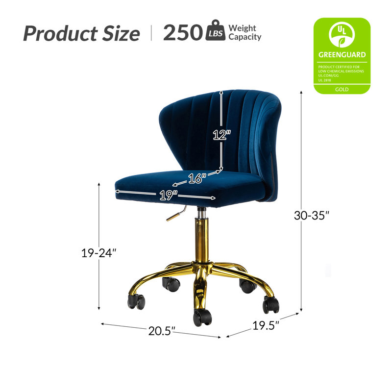 Mccowan Ergonomic Task Chair with Tufted Back, Navy