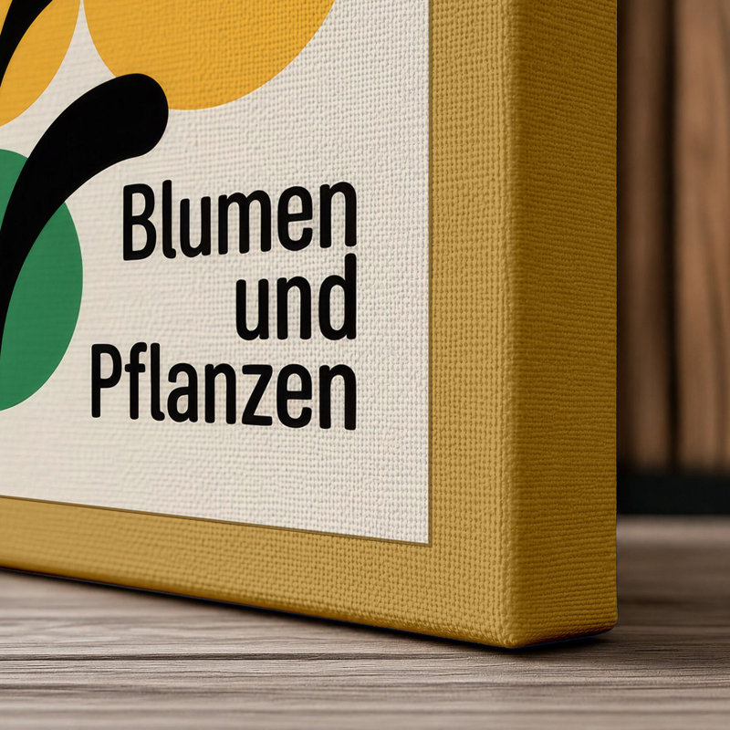 Berlin Blumen Exhibition Mid-Century - Wrapped Canvas, 36x24 - 91.4 x 61.0 cm, Ochre Border
