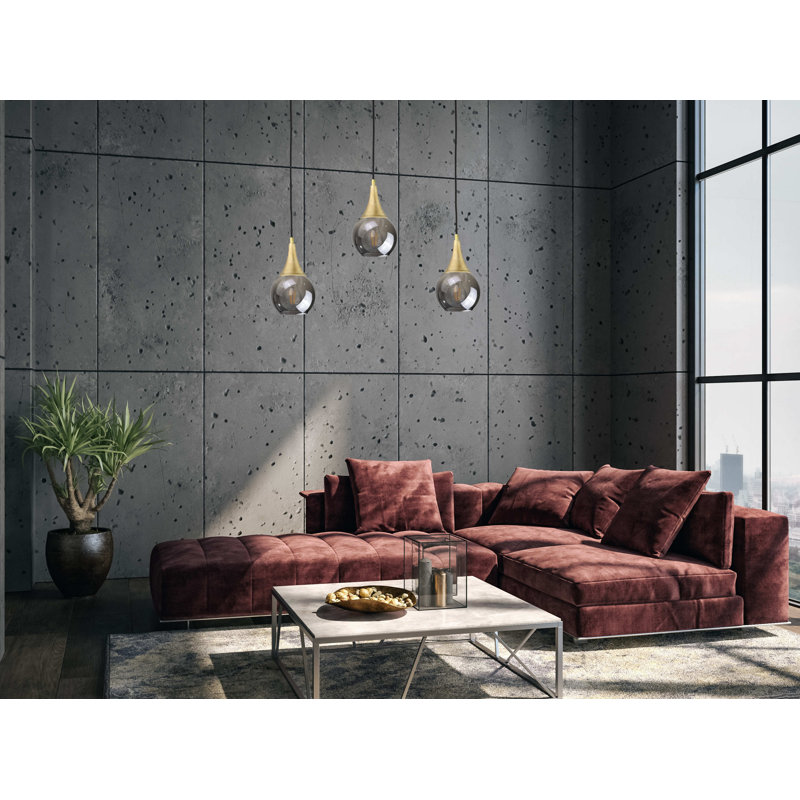 Crespin 3 - Light Kitchen Island Pendant, Grey, Black/Gold