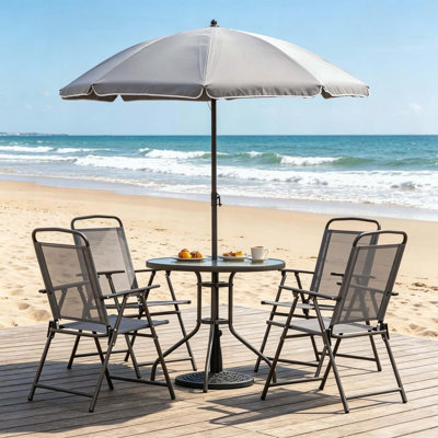 4-Piece Outdoor Dining Set with Umbrella