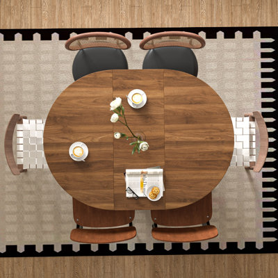 Extendable Dining Table For 4-6 People, Round Dining Table