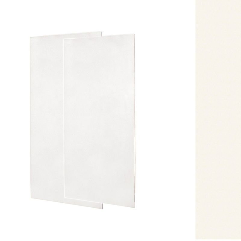 Solid Surface Two Panel Shower Wall, Tahiti Ivory, 96" H x 36" W x 0.25" D