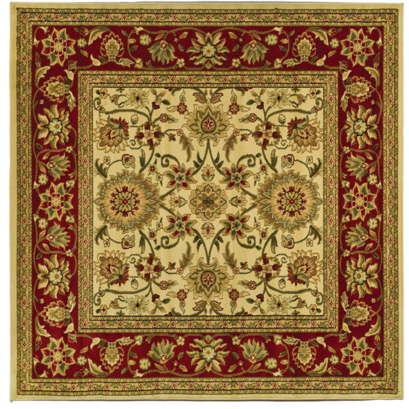 Lyndhurst Oriental Area Rug, Square 183 cm, Ivory/Red