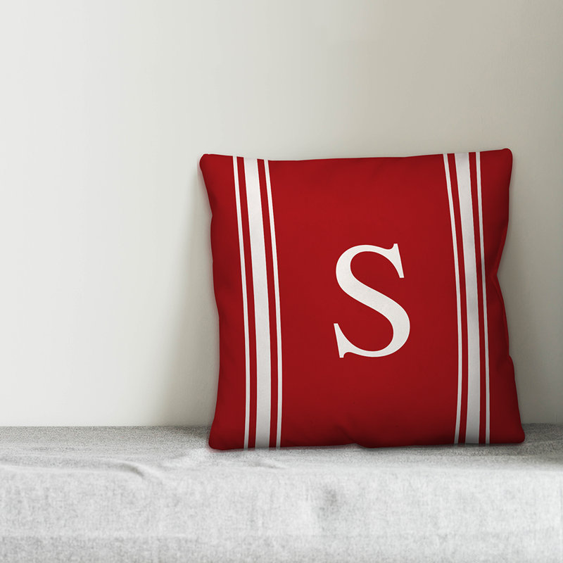 Striped Throw Pillow, S, Red