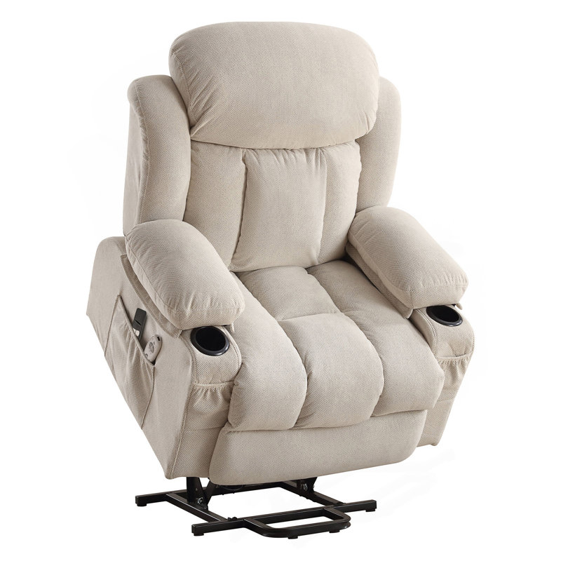 Electric Power Lift Recliner Chair With Heat, Massage, USB Port, And Side Pocket For Elderly Comfort And Support In Living Room