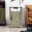 Table de chevet 25,8 po avec rangement caché et prise de courant, table de bout gris rustique avec station de charge USB