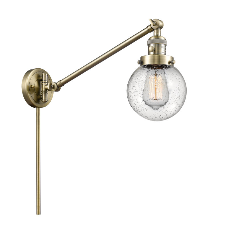 Lampe murale avec bras pivotant 6 po Shauna Beacon, Laiton antique, Ampoule non incluse, Bullé