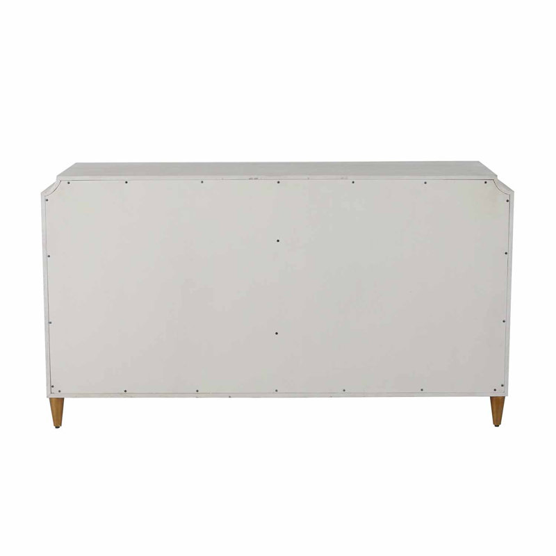 Gabby 60'' White and Gold Mid-century Modern 6-Drawer Dresser
