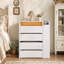 Ensemble de coiffeuse de maquillage 3 en 1 blanc cassé avec miroir tactile et tabouret de rangement, coiffeuse à compartiments multiples pour chambre-133659281
