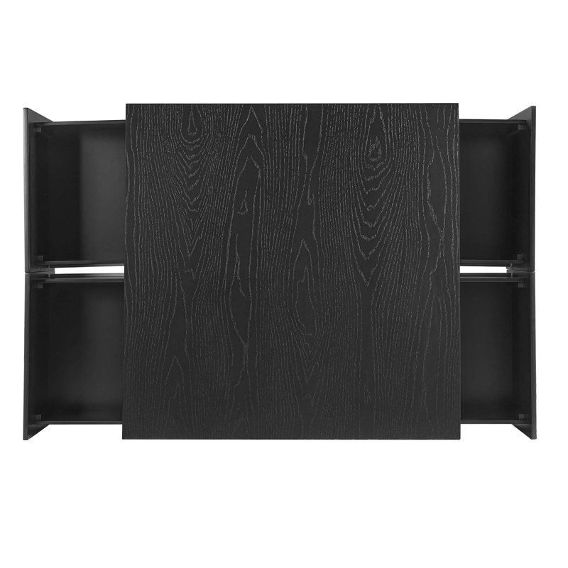 Table basse 33,25 "carrée avec 4 tiroirs, Noir