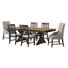 Ensemble de salle à manger Dareen 7 pièces, hauteur standard, couleurs espresso et marron - Table, quatre chaises et deux chaises de maître