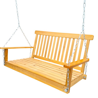 Front Porch Swing With In Solid Wood. Hanging For Outdoor Enjoyment. For Patio, Garden, Yard, Porch, Backyard, . Easy To Assemble, 800 Lbs Weight Capacity And Strong . Spaces Like Put Together,