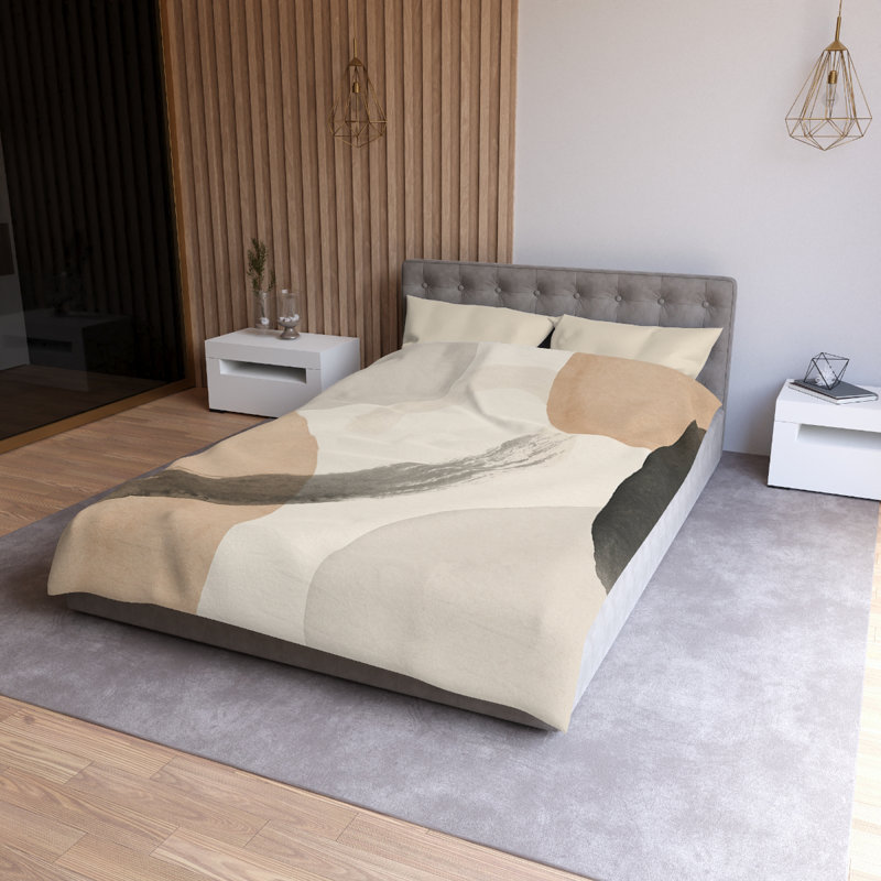 Microfiber Duvet Cover Boho Style, Design 80, Cream, Twin XL Duvet Cover