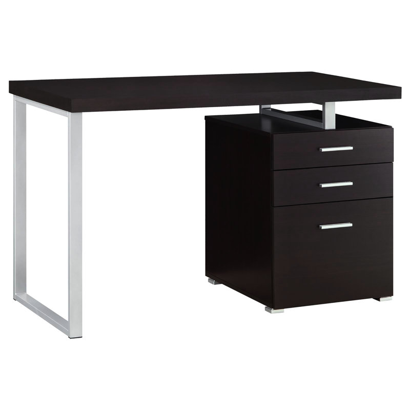Bureau moderne avec 3 tiroirs d'ordinateur Cappuccino Modern