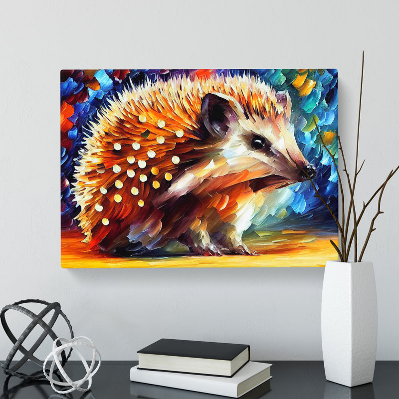 Hedgehog Painting Vol.1 Abstract - Wrapped Canvas, 40cm H x 60cm W x 3cm D