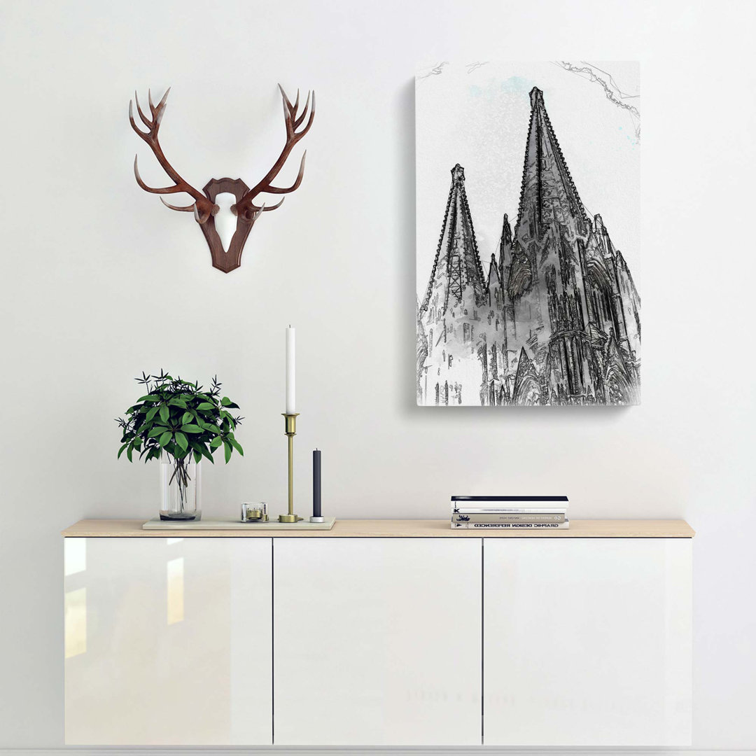 Cologne Cathedral Germany in Abstract - Wrapped Canvas