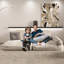 Canapé modulaire en velours rayé crème 2 pièces