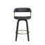 Tabouret de bar à hauteur de comptoir ou de bar Lynnon en similicuir, bois et métal bronze doré-813842858-814638480-820417529