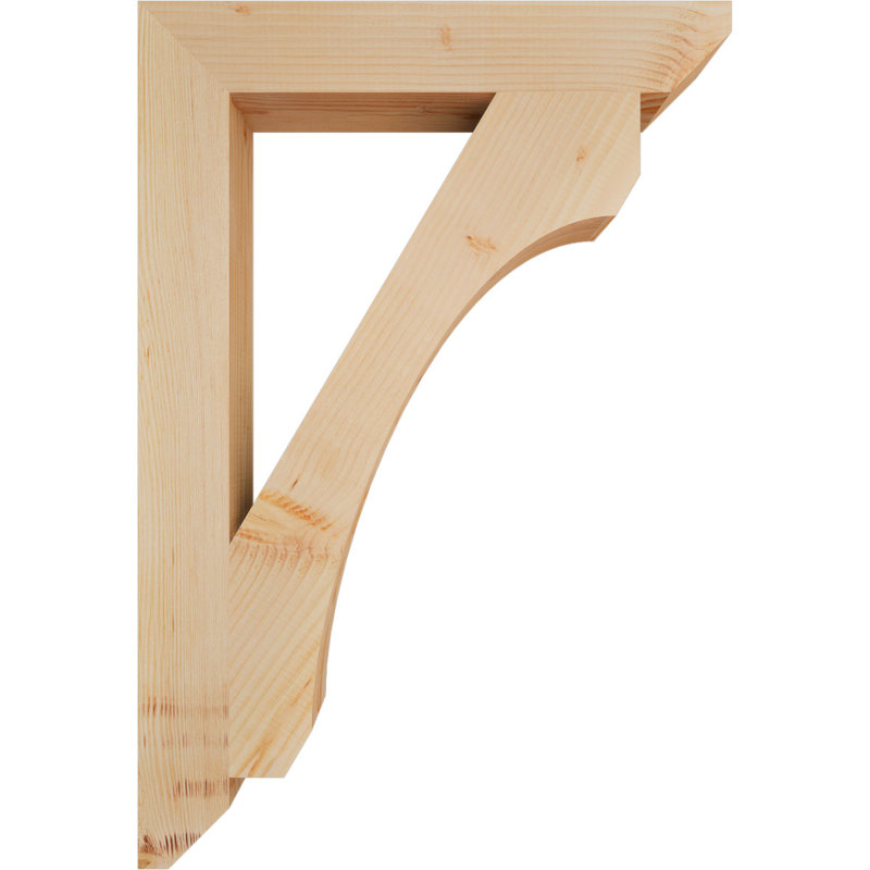 Support en bois / corbeau, Douglas (lisse), H 38 po x l 3,5 po x P 26 po