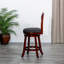 Tabouret pivotant de 30 po de hauteur avec finition cerisier, coussin de siège gris anthracite-1952741090-1952741091