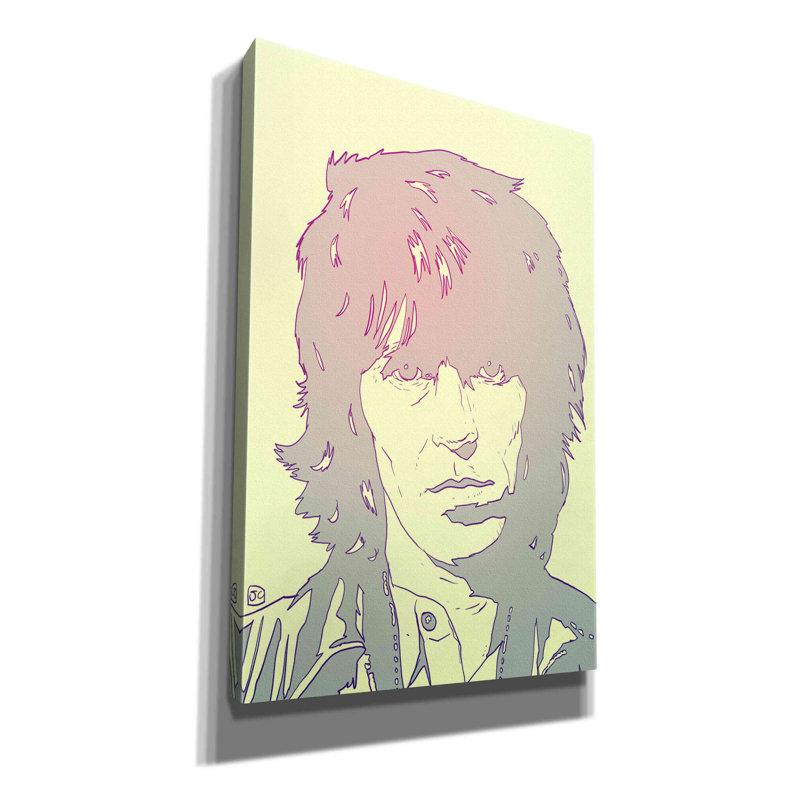 Impression sur toile Mick Jagger par Giuseppe Cristiano, L 12 po x H 18 po