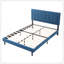 Grand lit plateforme tapissier, cadre de chambre à coucher facile à assembler, bleu foncé-500482945