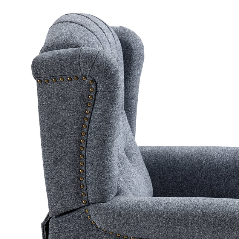 Fauteuil inclinable standard en cuir de 42 po de largeur, Mélange de polyester bleu