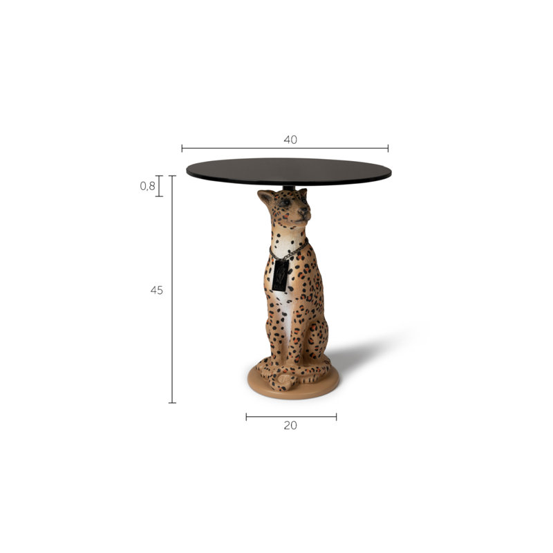 Panther Glass End Table
