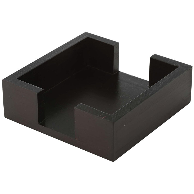 Dark Walnut Pine Wood Square Coaster Holder