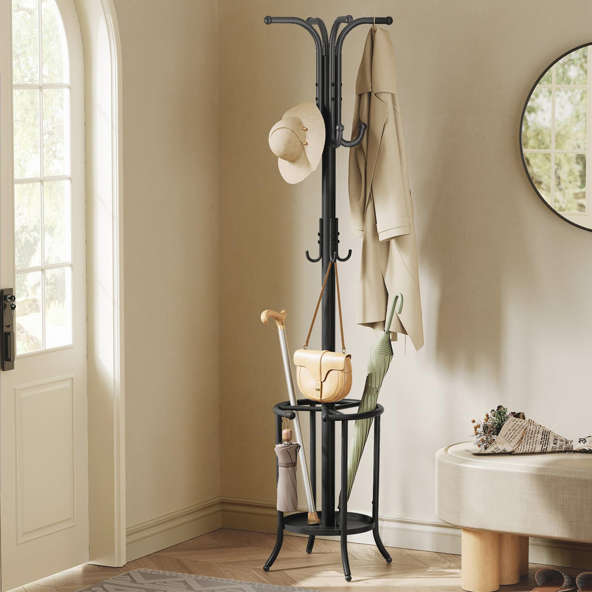 ONFRJFVR Freestanding coat rack with umbrella stand Wayfair