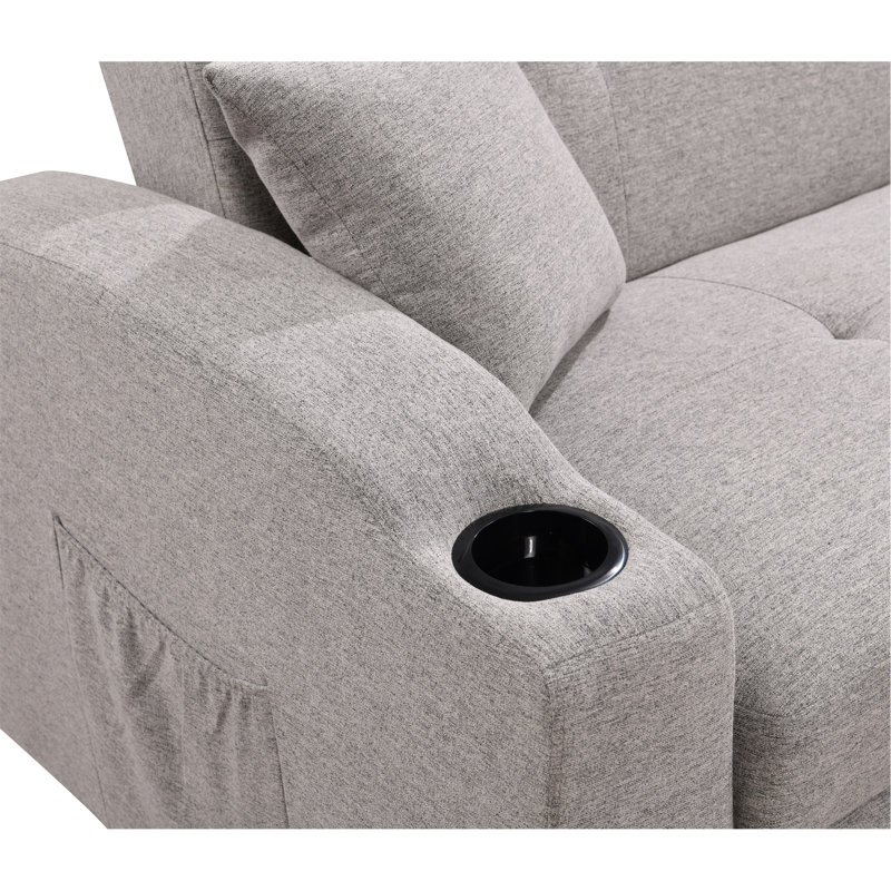Versatile Sofa Bed With Adjustable Backrest And Hidden Storage For All Spaces, Light Grey