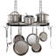 Support à casseroles en métal de 24,4 po, support à casseroles ovale suspendu avec crochets, support à casseroles de plafond robuste avec grille, supports à casseroles et casseroles pour ustensiles de cuisine, articles de toilette, assemblage facile,